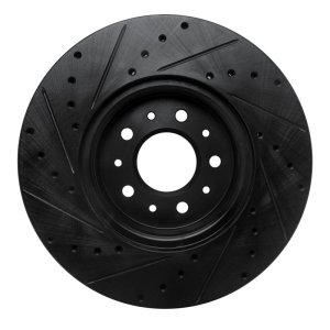 Cadillac CT4 Brake Rotor (1) - Front Right - R1 Concepts - Drill & Slot - Black - `13-`25